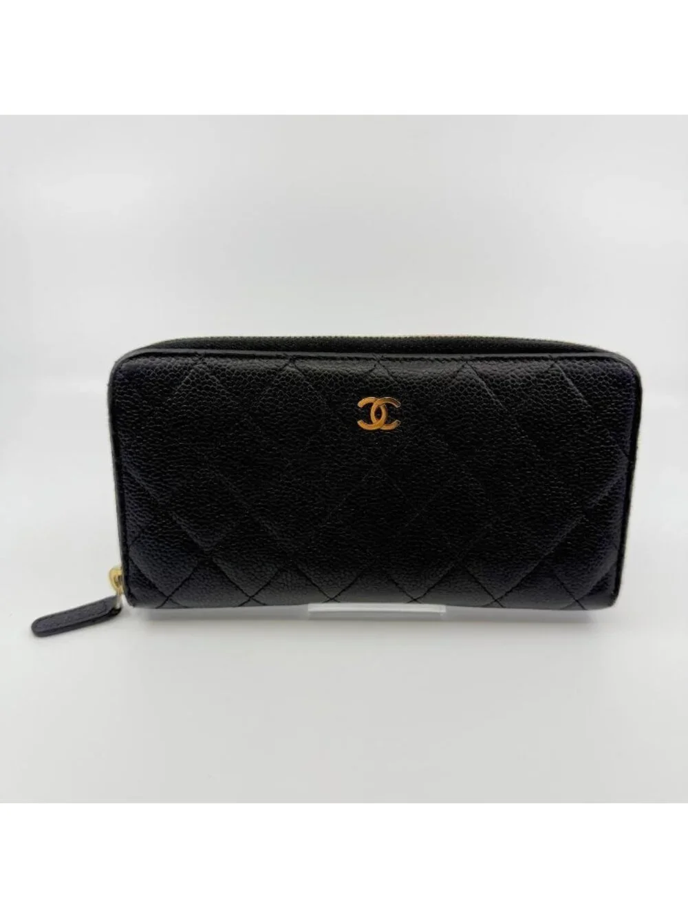 Chanel Quilted Wallet Caviar Leather